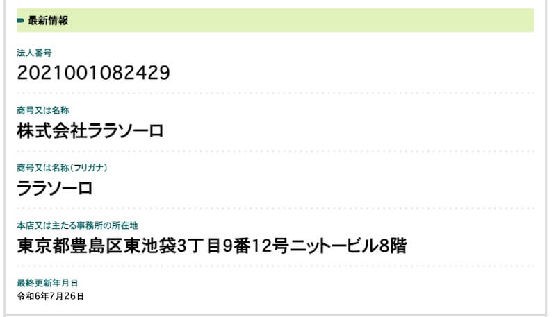 株式会社ララソーロについて